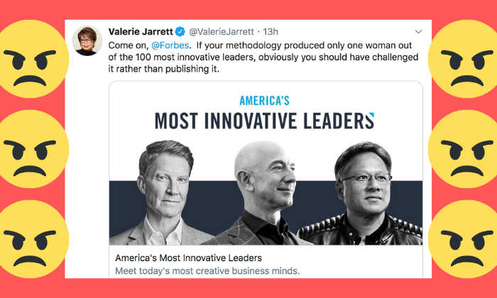 Forbes fails women in 100 Most Innovative leaders list & more