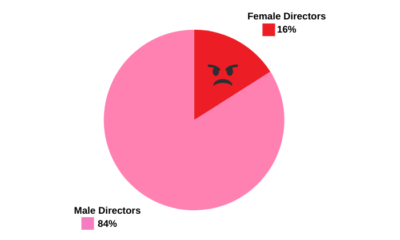Pie chart showing just 17% of directors are female as of week ending Jan. 17