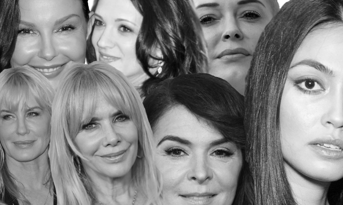 Harvey Weinstein accusers including (clockwise from top left) Ashley Judd, Asia Argento, Rose McGowan, Ambra Battilana Gutierrez, Annabella Sciorra, Rosanna Arquette and Daryl Hannah.