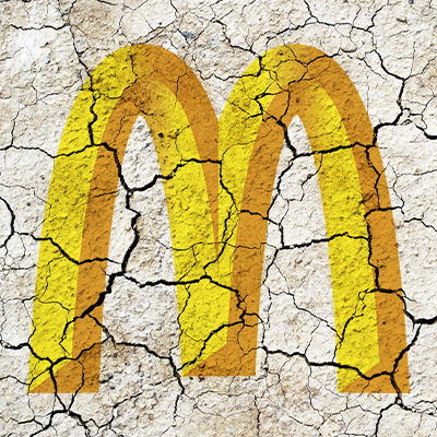 Cracked facade of the golden arches