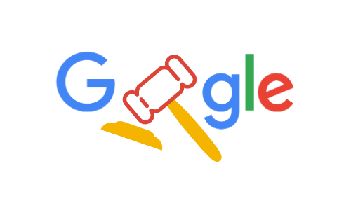 Google logo with gavel