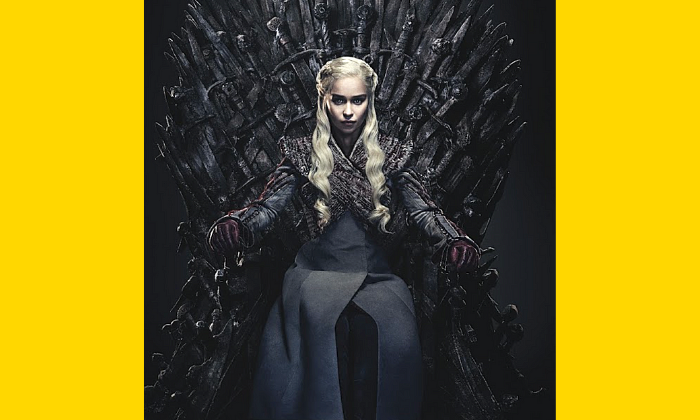 Daenerys from Game of Throne on the Iron Throne