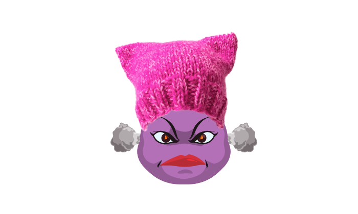 Angry pink pussy hat