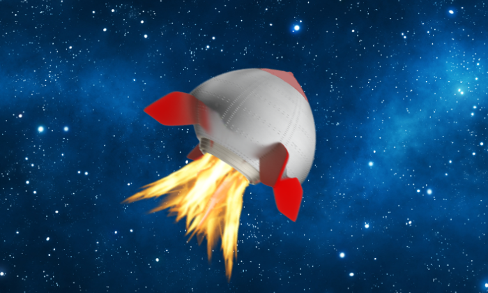 Boob-shaped rocket